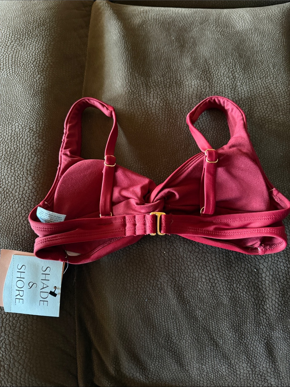 Shade & Shore Raspberry Twist-Front Bikini Top - Picture 2 of 3